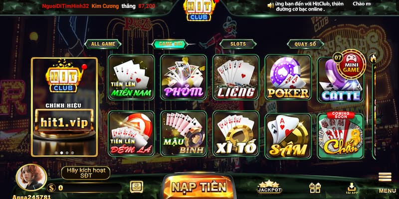 Khám phá các tựa game cờ bạc online uy tín nhất hiện nay tại Hit Club